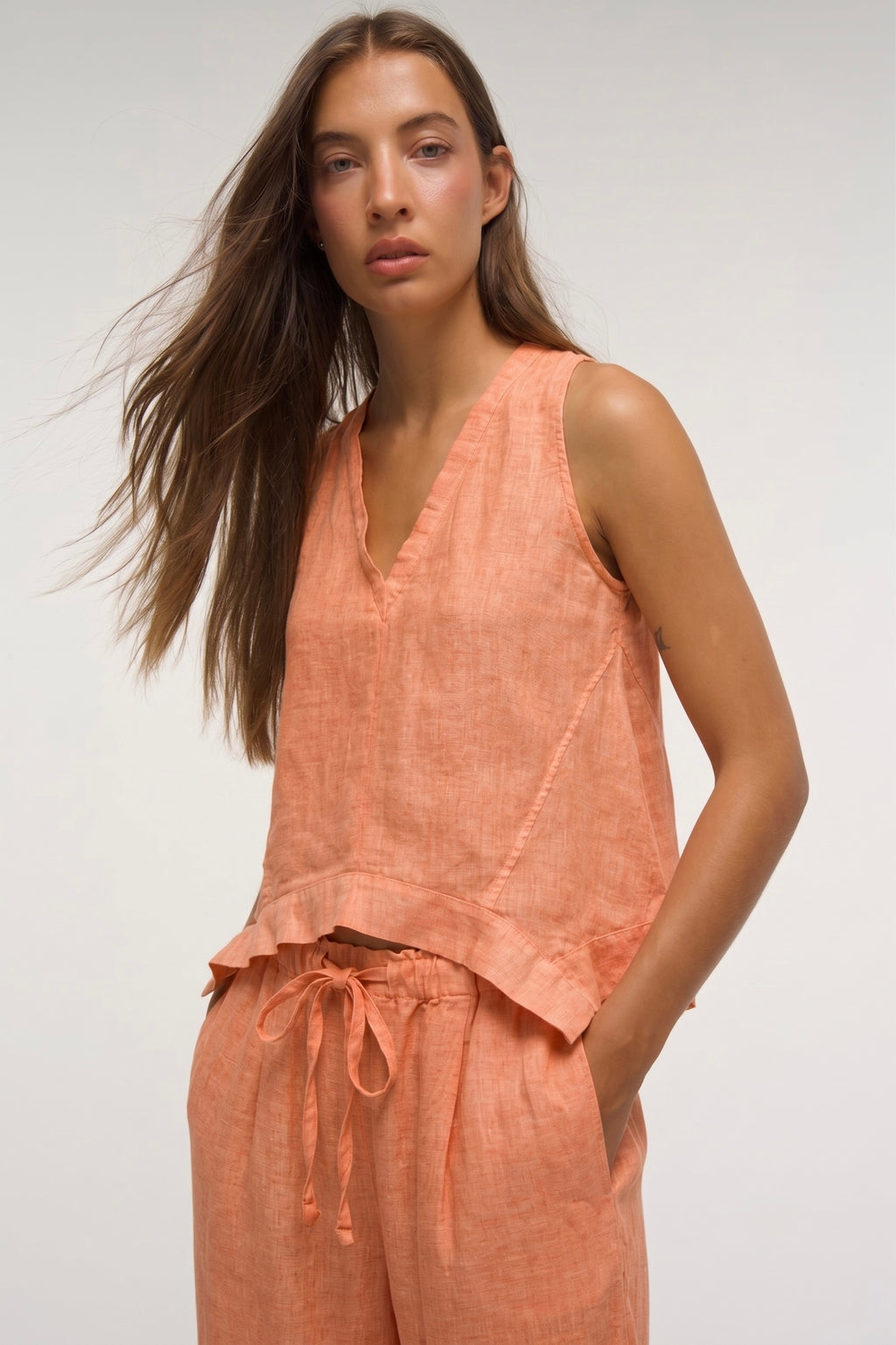 WIDE LINEN PANTS